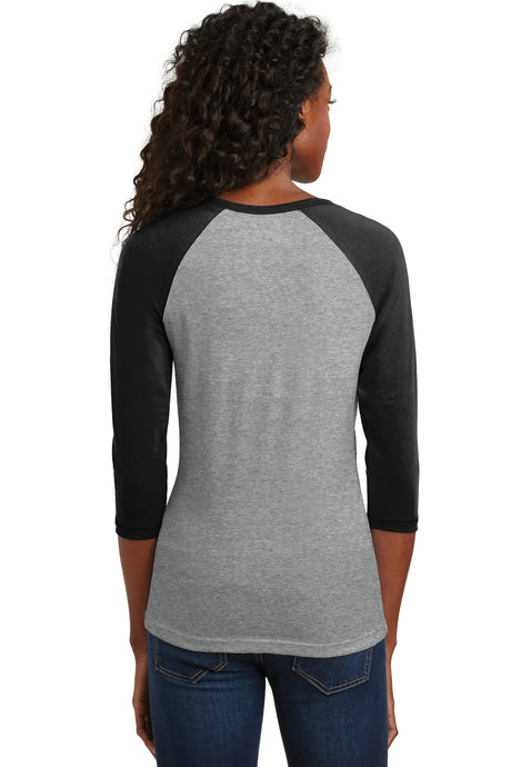 District - Juniors 50/50 3/4-Sleeve Raglan Tee. DT228 District