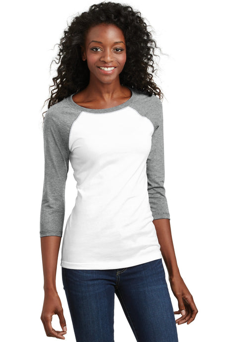 District - Juniors 50/50 3/4-Sleeve Raglan Tee. DT228 District