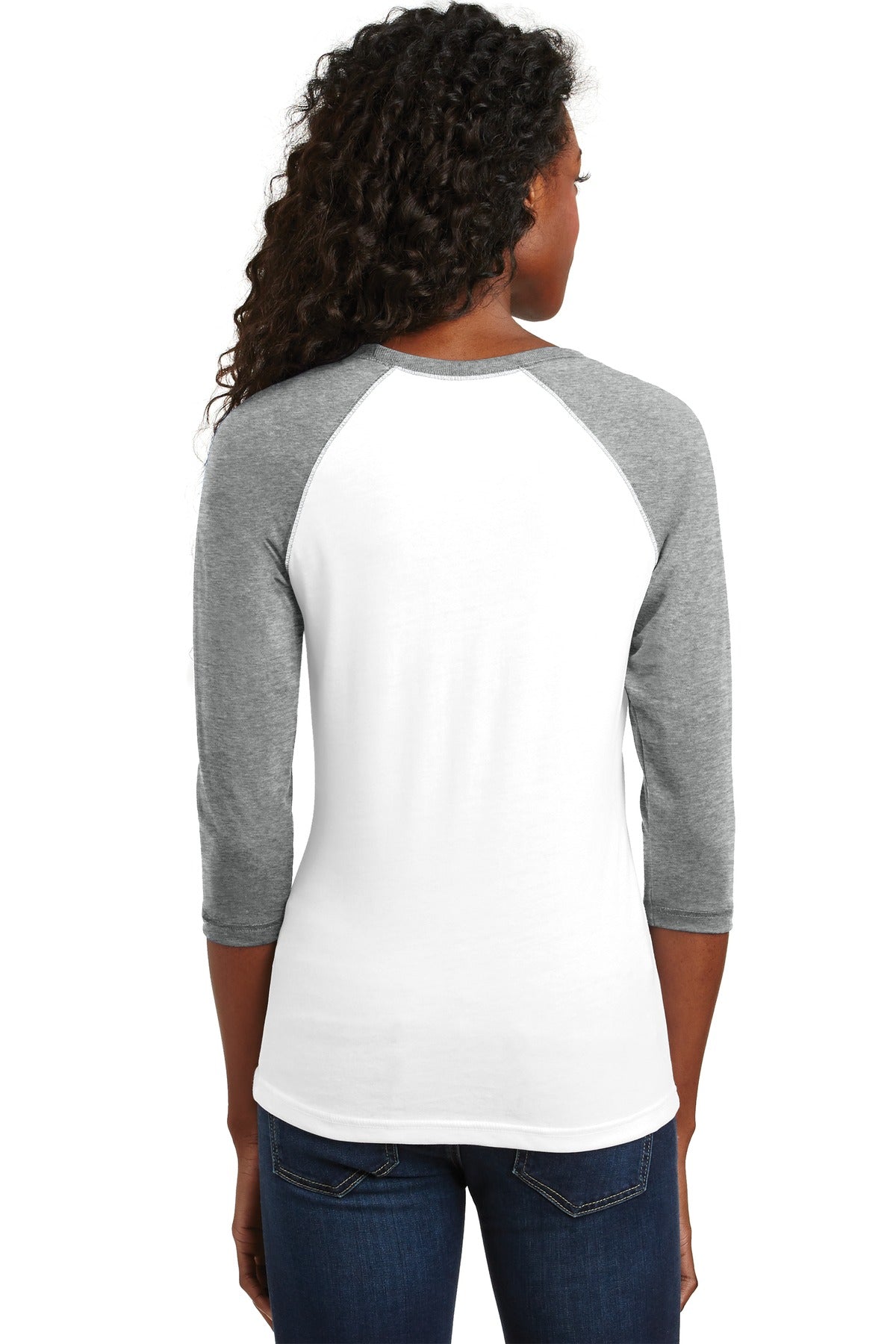District - Juniors 50/50 3/4-Sleeve Raglan Tee. DT228 District