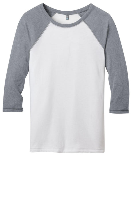 District - Juniors 50/50 3/4-Sleeve Raglan Tee. DT228 District