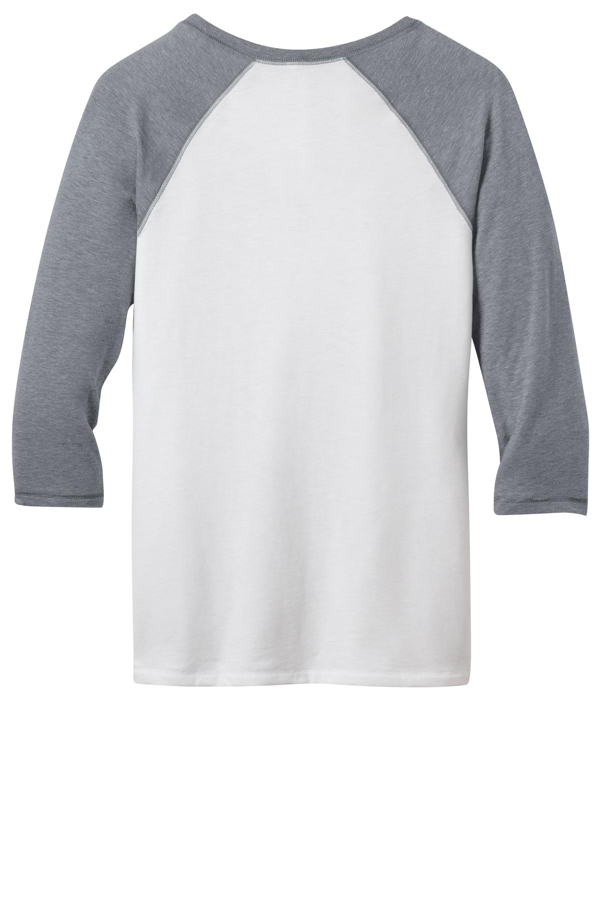 District - Juniors 50/50 3/4-Sleeve Raglan Tee. DT228 District