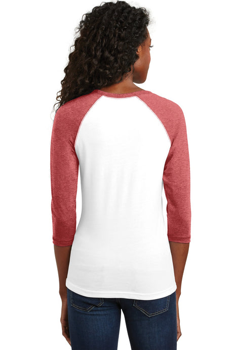 District - Juniors 50/50 3/4-Sleeve Raglan Tee. DT228 District