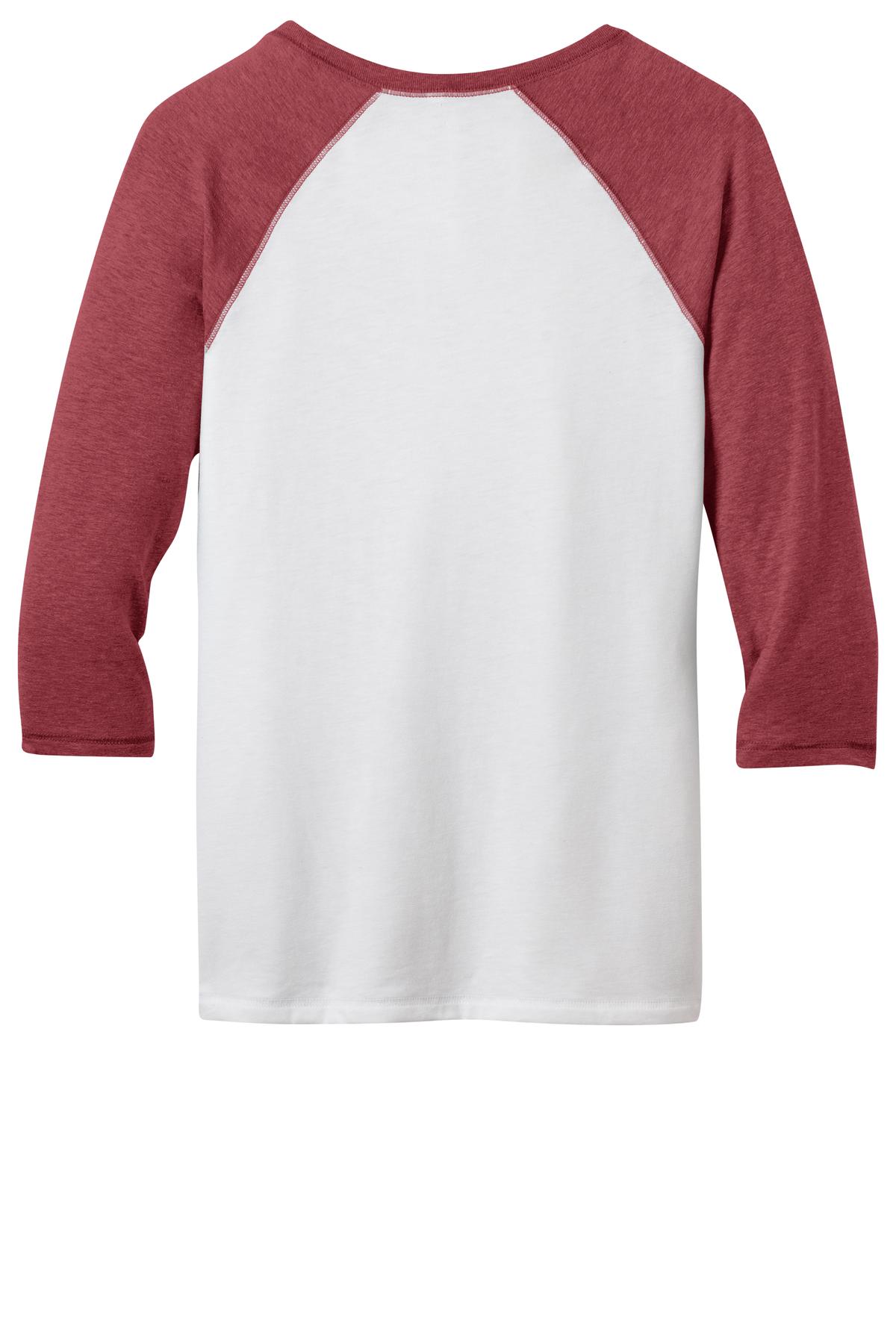 District - Juniors 50/50 3/4-Sleeve Raglan Tee. DT228 District
