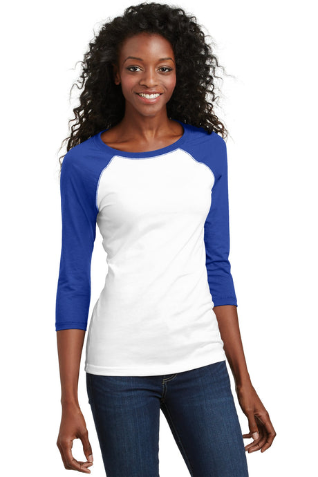 District - Juniors 50/50 3/4-Sleeve Raglan Tee. DT228 District