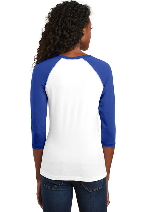 District - Juniors 50/50 3/4-Sleeve Raglan Tee. DT228 District
