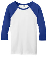District - Juniors 50/50 3/4-Sleeve Raglan Tee. DT228 District