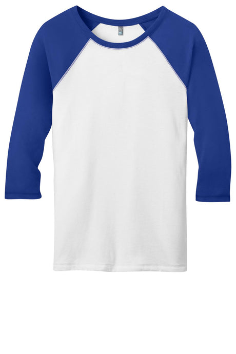 District - Juniors 50/50 3/4-Sleeve Raglan Tee. DT228 District