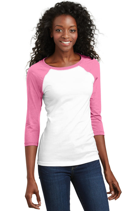 District - Juniors 50/50 3/4-Sleeve Raglan Tee. DT228 District