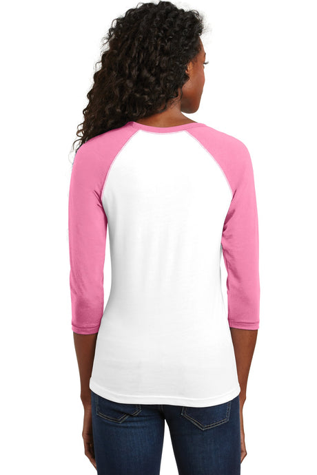 District - Juniors 50/50 3/4-Sleeve Raglan Tee. DT228 District