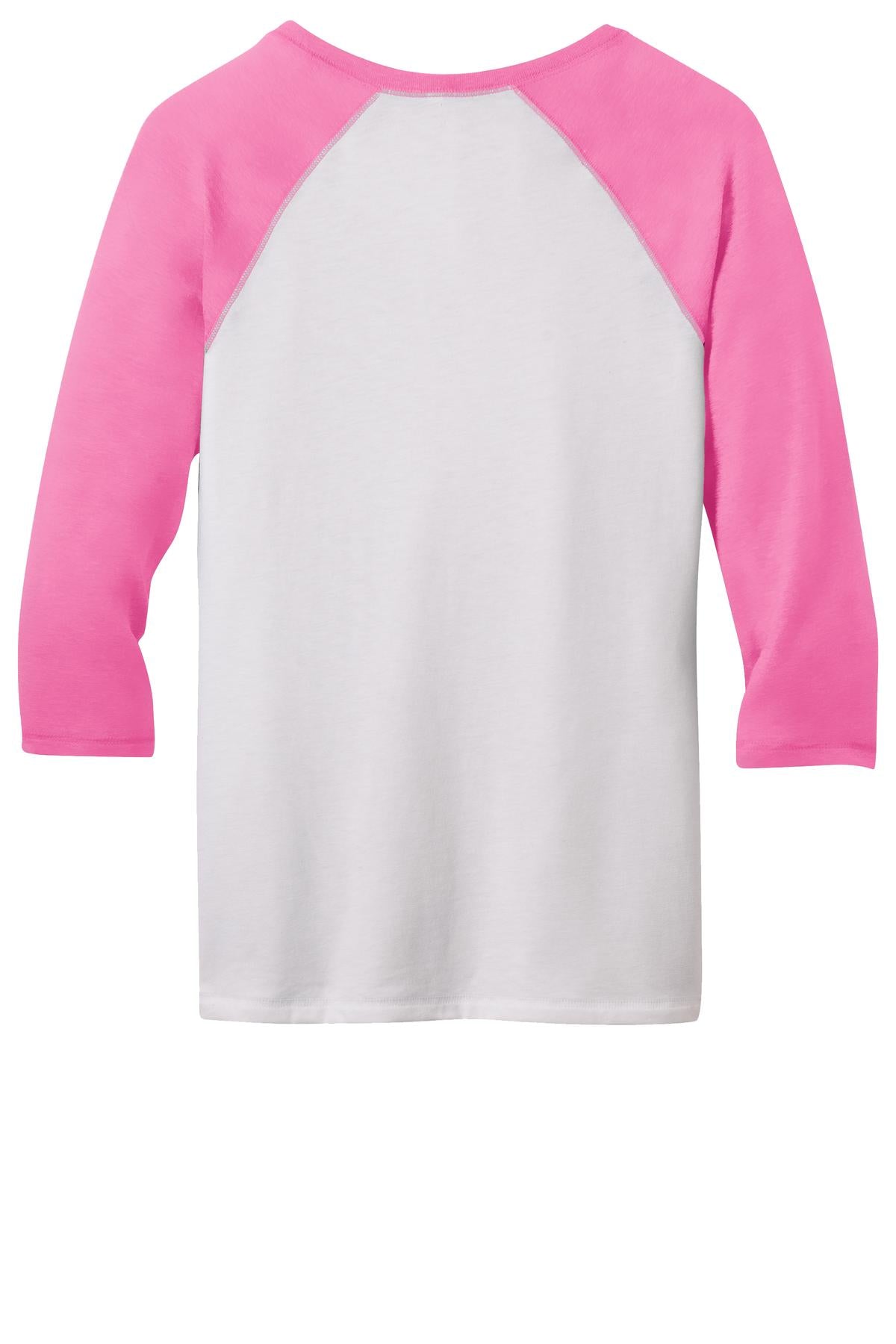 District - Juniors 50/50 3/4-Sleeve Raglan Tee. DT228 District