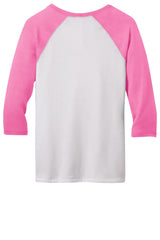 District - Juniors 50/50 3/4-Sleeve Raglan Tee. DT228 District