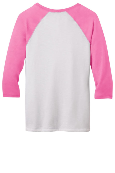 District - Juniors 50/50 3/4-Sleeve Raglan Tee. DT228 District