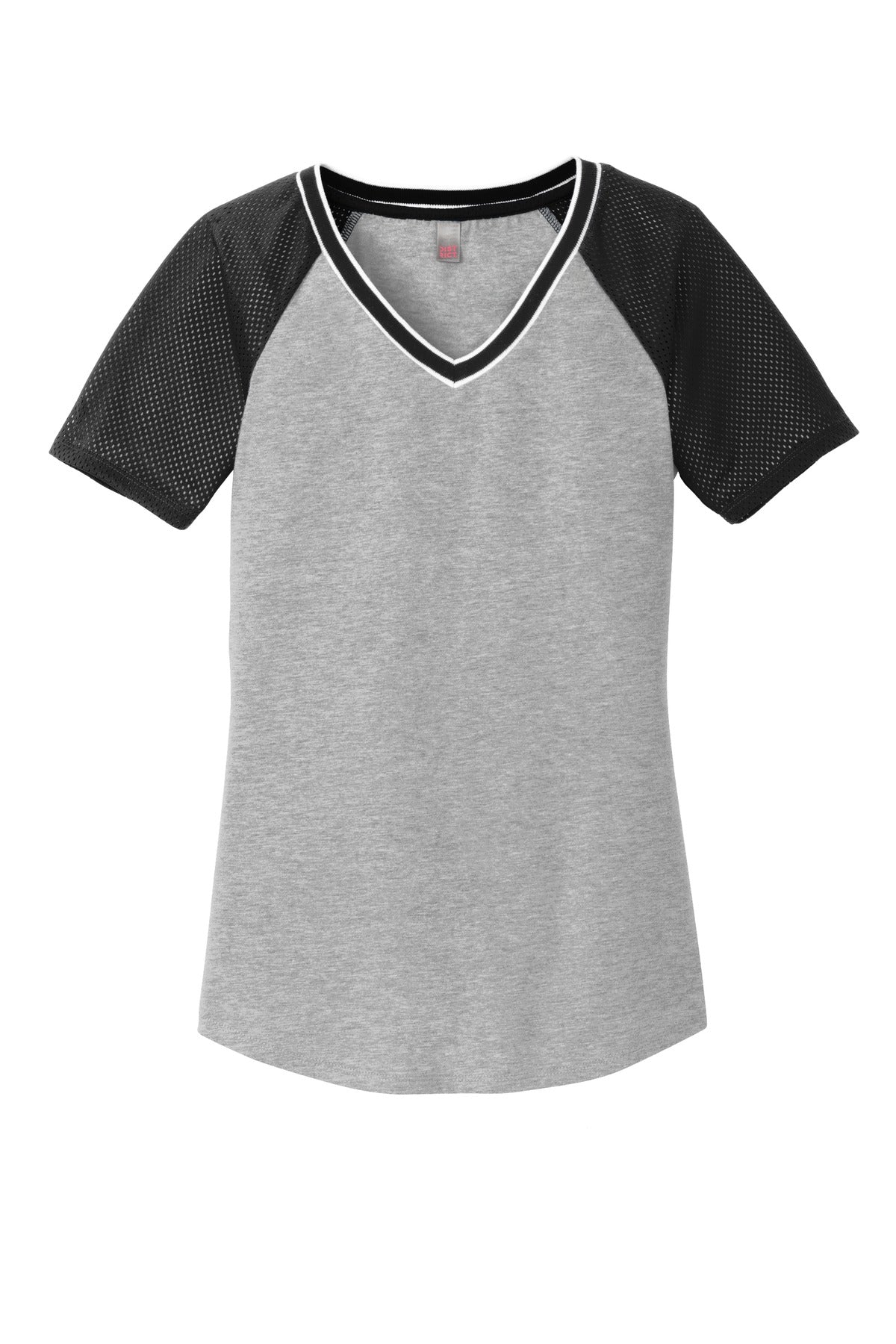 District Juniors Mesh Sleeve V-Neck Tee. DT276 District