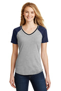 District Juniors Mesh Sleeve V-Neck Tee. DT276 District