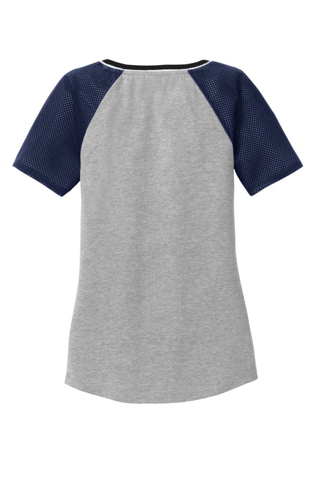 District Juniors Mesh Sleeve V-Neck Tee. DT276 District