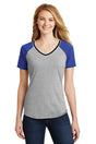 District Juniors Mesh Sleeve V-Neck Tee. DT276 District