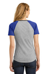 District Juniors Mesh Sleeve V-Neck Tee. DT276 District