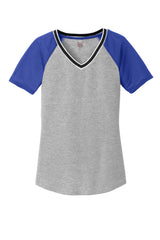 District Juniors Mesh Sleeve V-Neck Tee. DT276 District