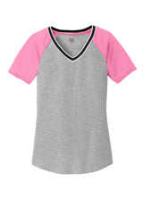 District Juniors Mesh Sleeve V-Neck Tee. DT276 District
