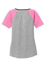 District Juniors Mesh Sleeve V-Neck Tee. DT276 District