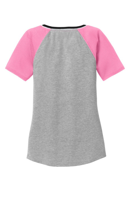 District Juniors Mesh Sleeve V-Neck Tee. DT276 District