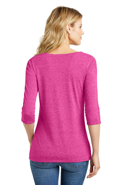 District Made Ladies Tri-Blend Lace 3/4-Sleeve Tee. DM444