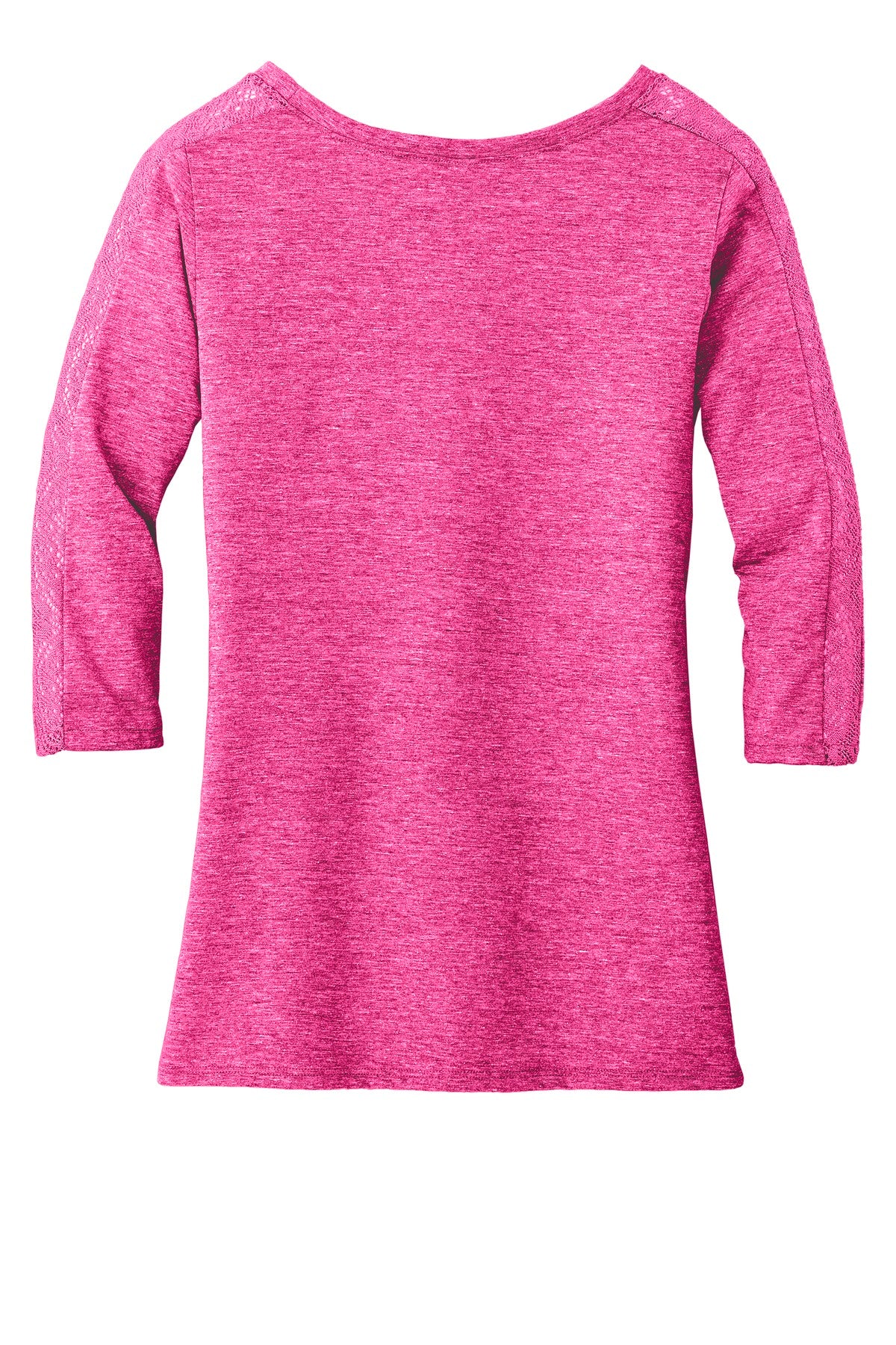 District Made Ladies Tri-Blend Lace 3/4-Sleeve Tee. DM444 District