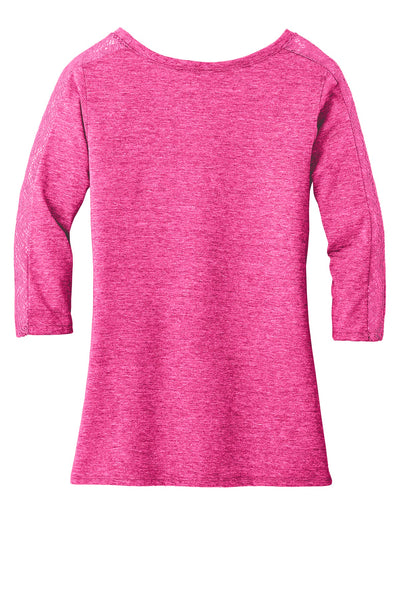 District Made Ladies Tri-Blend Lace 3/4-Sleeve Tee. DM444