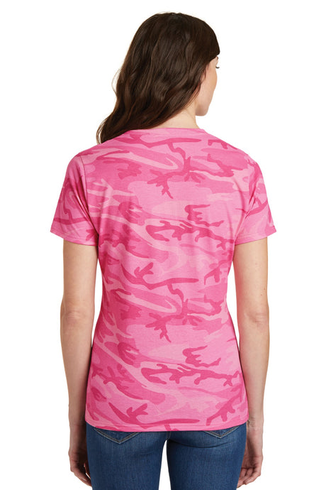 Port & Company Ladies Core Cotton Camo V-Neck Tee. LPC54VC Port & Company