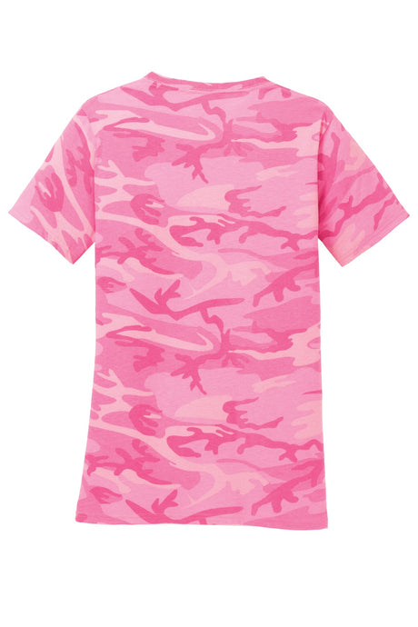 Port & Company Ladies Core Cotton Camo V-Neck Tee. LPC54VC Port & Company