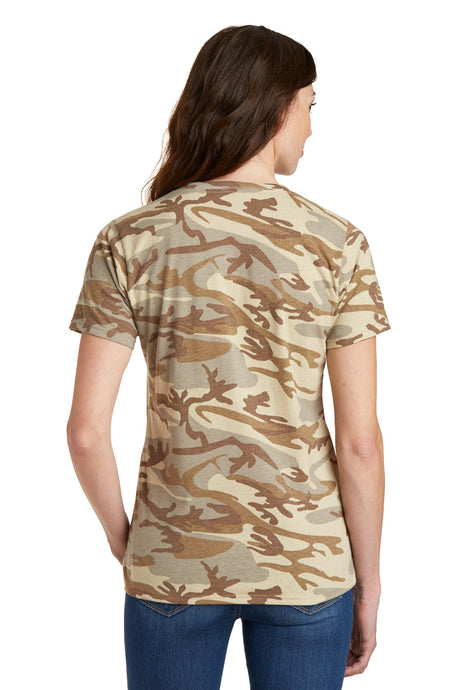 Port & Company Ladies Core Cotton Camo V-Neck Tee. LPC54VC Port & Company