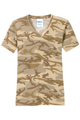 Port & Company Ladies Core Cotton Camo V-Neck Tee. LPC54VC Port & Company