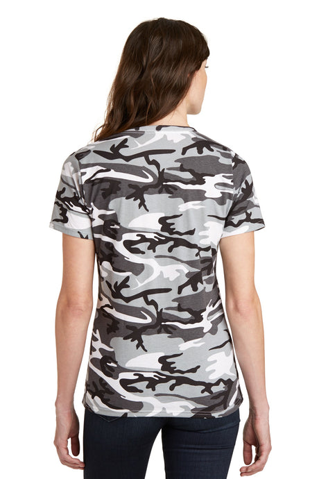 Port & Company Ladies Core Cotton Camo V-Neck Tee. LPC54VC Port & Company