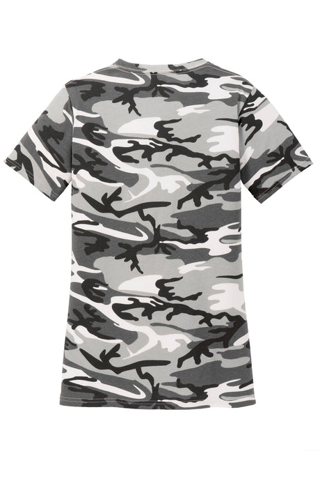 Port & Company Ladies Core Cotton Camo V-Neck Tee. LPC54VC Port & Company