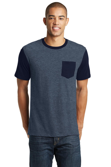 District Juniors Very Important Tee with Contrast Sleeves and Pocket. DT6000 District