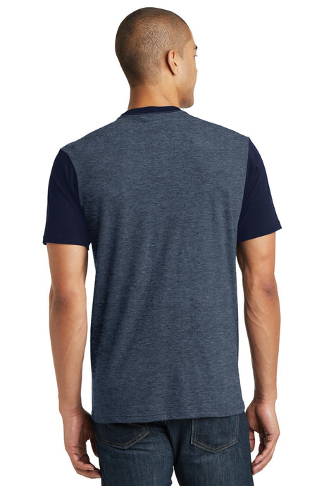 District Juniors Very Important Tee with Contrast Sleeves and Pocket. DT6000 District