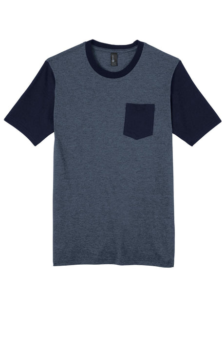 District Juniors Very Important Tee with Contrast Sleeves and Pocket. DT6000 District
