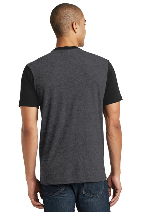 District Juniors Very Important Tee with Contrast Sleeves and Pocket. DT6000 District
