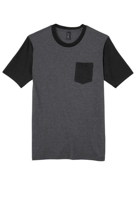 District Juniors Very Important Tee with Contrast Sleeves and Pocket. DT6000 District