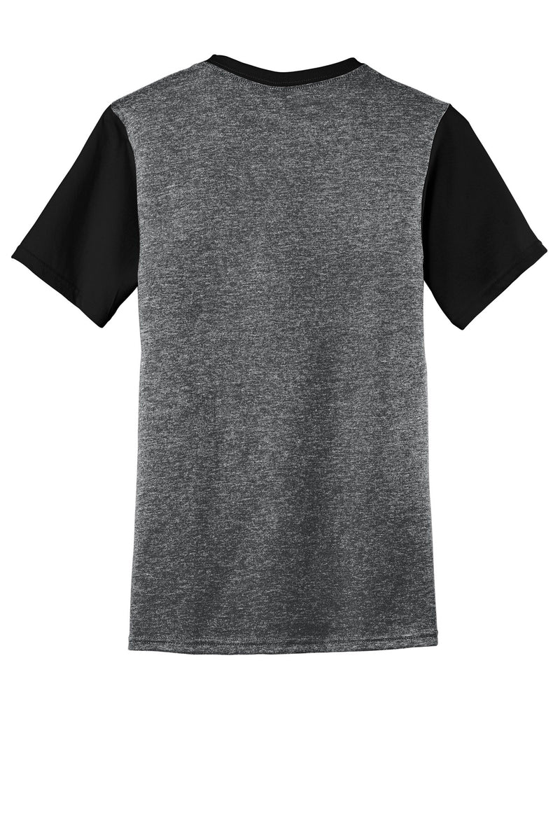 District Juniors Very Important Tee with Contrast Sleeves and Pocket. DT6000