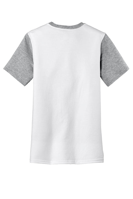District Juniors Very Important Tee with Contrast Sleeves and Pocket. DT6000 District