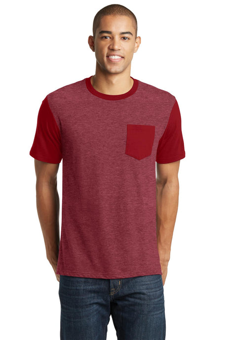 District Juniors Very Important Tee with Contrast Sleeves and Pocket. DT6000 District