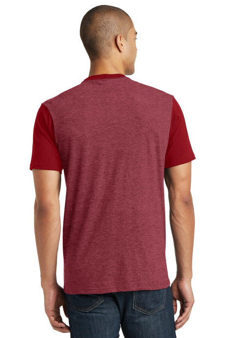 District Juniors Very Important Tee with Contrast Sleeves and Pocket. DT6000 District