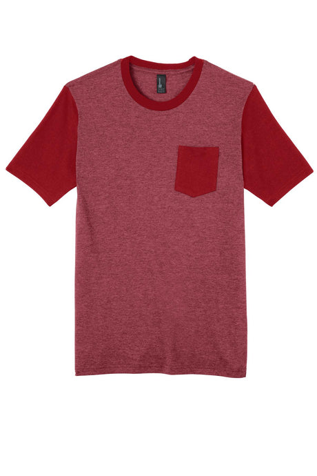 District Juniors Very Important Tee with Contrast Sleeves and Pocket. DT6000 District