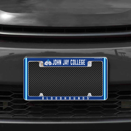 Rico Industries NCAA John Jay Bloodhounds 12" x 6" Chrome License Plate Frame-1