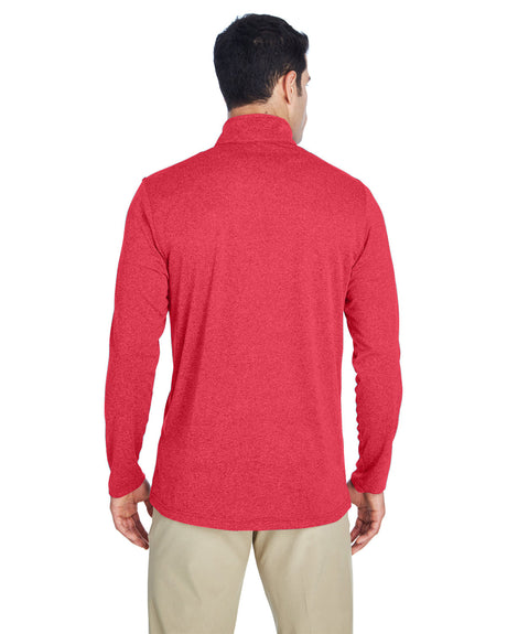 UltraClub Men's Cool & Dry Heathered Performance Quarter-Zip UltraClub