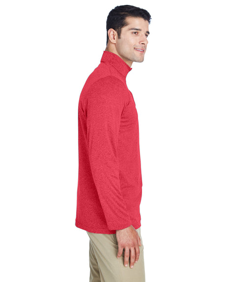 UltraClub Men's Cool & Dry Heathered Performance Quarter-Zip UltraClub