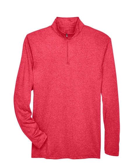 UltraClub Men's Cool & Dry Heathered Performance Quarter-Zip UltraClub