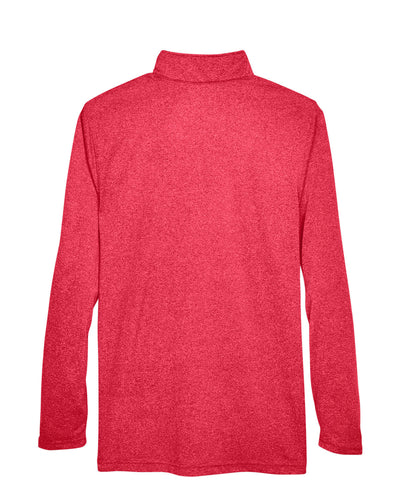 UltraClub Men's Cool & Dry Heathered Performance Quarter-Zip