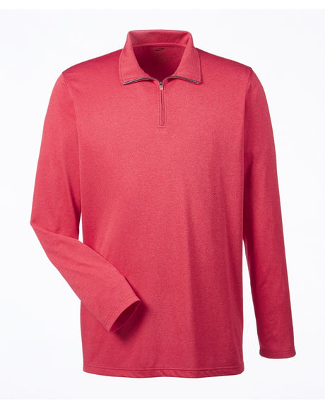 UltraClub Men's Cool & Dry Heathered Performance Quarter-Zip UltraClub
